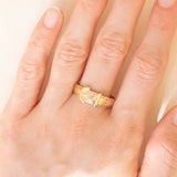 Vintage-Gürtelschnallenring aus 9-karätigem Gelbgold mit Diamant, 1993
