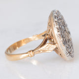 Antiker Patch-Ring aus 18 Karat Gelbgold und Silber mit Diamanten im Rosenschliff (ca. 1.40 ctw), Anfang des 900. Jahrhunderts