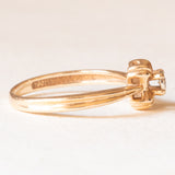 Vintage-Solitär aus 14-karätigem Gelb- und Weißgold mit Diamant (ca. 0.015 ct), 70er Jahre