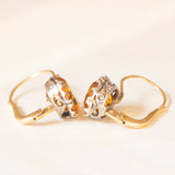 Antique earrings in 18K yellow gold and silver with citrine quartz (approx. 4ctw), early 900s