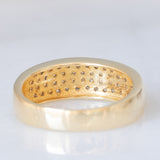 Anello a fascia vintage in oro giallo 14K con pavé di diamanti (0.50ctw ca.), anni ‘70