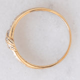 Anello a fascia vintage in oro giallo 9K con diamanti (0.18ctw ca.)