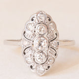 Anello Art Déco in oro bianco 14K con diamanti di taglio vecchia Europa (0.45ctw ca.), anni ‘20