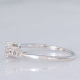 Anello vintage in oro bianco 9K con diamanti di taglio brillante (0.10ctw ca.), anni ‘80/‘90
