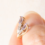 Vintage-Ohrringe aus 9-karätigem Gelb- und Weißgold mit Tansaniten (ca. 0.40 ctw) und Diamanten (ca. 0.04 ctw)