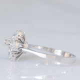 Anello a fiocco di neve vintage in oro bianco 14K con diamanti di taglio brillante (0.71ctw ca.), anni ‘60/‘70