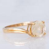 Solitario vintage in oro giallo 9K con quarzo rutilato (1.35ct)