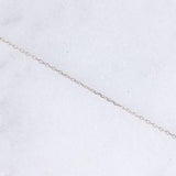 Collana vintage in oro bianco 10K con punto luce con spinello azzurro e diamante, anni ‘90/anni ‘2000