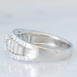 Anello a fascia in platino con diamanti (1.33ctw), anni ‘80