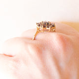 Винтажное кольцо с ромашкой из желтого золота 8 карат и гранатами (около 2 карат), 50-е/60-е годы