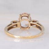 Anello da cocktail vintage in oro giallo 8K con morganite (1.50ct ca.) e diamanti