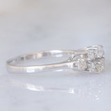 Anello vintage in oro bianco 14K con diamanti di taglio brillante (0.42ctw ca.), anni ‘80