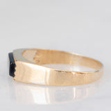 Anello vintage in oro giallo 9K con onice, anno 1986