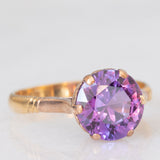 Vintage Solitärring aus 9 Karat Gelb- und Roségold mit Amethyst (ca. 1.80 ct)