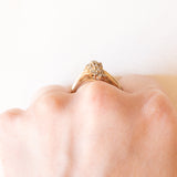 Vintage-Ring aus 9-karätigem Gelbgold mit geschliffenen Diamanten (ca. 0.21 ctw), 1989