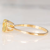 Solitario vintage in oro giallo 9K con quarzo (1.50ct ca.), anni ‘90