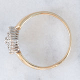 Anello geometrico vintage in oro giallo 14K con diamanti (0.25ctw ca.), anni ‘70/‘80
