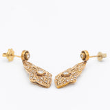 Orecchini vintage in stile Art Déco in oro giallo 18K con diamanti (0.70ctw ca.), anni ‘70/‘80