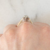 Anello a margherita vintage in oro bianco 18K con diamanti (0.36ctw ca.), anni ‘60/‘70