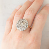 Antiker Patch-Ring aus 18 Karat Gelbgold und Silber mit Diamanten im Rosenschliff (ca. 1.40 ctw), Anfang des 900. Jahrhunderts