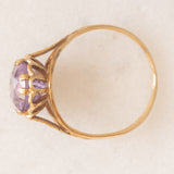 Anello da cocktail vintage in oro giallo 9K con ametista (2.10ct ca.), anno 1990