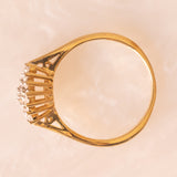 Anello vintage in oro giallo e bianco 9K con diamanti (0.25ctw ca.), anni ‘80
