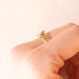 Vintage 9K yellow gold band ring with old European cut diamond (0.10ct approx.), 70s