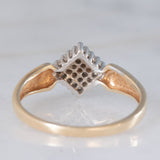 Anello geometrico vintage in oro giallo 14K con diamanti (0.25ctw ca.), anni ‘70/‘80
