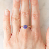 Solitario vintage in oro giallo 9K con tanzanite (1.80ct ca.)
