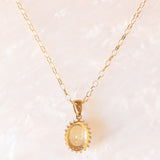 Vintage-Halskette mit Kette aus 9-karätigem Gelbgold und Gänseblümchen-Anhänger aus 9-karätigem Gelb- und Weißgold mit Citrinquarz (ca. 1.50 ct) und Diamanten (ca. 0.10 ctw)