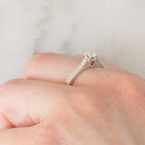 Anello vintage in oro bianco 14K con diamanti (0.34ctw ca.), anni ‘80