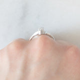 Trilogy vintage in oro bianco 14K con diamanti di taglio brillante (0.15ctw ca.), anni ‘70