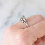 Anello vintage in platino con opale (1.49ct) e diamanti (0.48ctw), anni ‘80/‘90