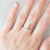 Trilogy vintage in oro bianco 14K con diamanti di taglio brillante (0.15ctw ca.), anni ‘70