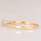 Solitario vintage in oro giallo 9K con diamante salt and pepper di taglio brillante (0.25ct ca.)