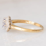 Anello vintage in oro giallo e bianco 9K con tanzaniti (0.25ctw ca.) e diamanti, anni ‘90