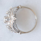 Anello vintage in oro bianco 14K con diamanti (0.50ctw ca.), anni ‘70/‘80