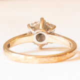 9K Yellow Gold Flower Ring with Brilliant Cut Diamonds (approx. 0.40ctw), 60s
