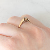 Solitario vintage in oro giallo 9K con diamante di taglio brillante (0.10ct ca.), anno 1989