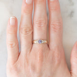 Vintage 9K yellow gold band ring with tanzanite (0.40ct approx.) and diamonds (0.12ctw approx.), year 2004