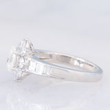 Anello a fiore vintage in platino con diamanti (1.33ctw), anni ‘90