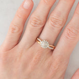 Anello a fiore vintage in oro giallo 9K con diamanti (0.25ctw ca.), anni ‘90