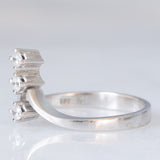 Trilogy vintage in oro bianco 14K con diamanti di taglio brillante (0.15ctw ca.), anni ‘70