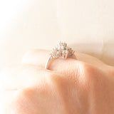 Vintage 14K white gold ring with brilliant cut diamonds (0.46ctw approx.), 70s