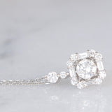 Collana vintage in platino con ciondolo con diamanti (0.47ctw), anni ‘90