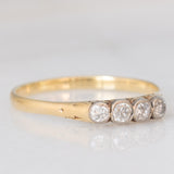 Veretta antica in oro giallo e bianco 14K con diamanti di taglio vecchia miniera (0.35ctw ca.), anni ‘30