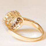 Vintage-Ring aus 14-karätigem Gelbgold mit Aquamarin im Herzschliff (ca. 2.20 ct) und Diamanten im Brillantschliff (ca. 0.22 ctw), 80er/90er Jahre