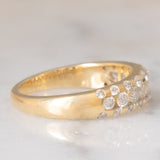 Anello a fascia vintage in oro giallo 14K con diamanti di taglio brillante (0.82ctw ca.), anni ‘80