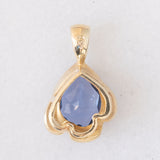 Ciondolo vintage in oro giallo 9K con fluorite (4.30ct ca.), anni ‘80