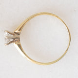 Solitario vintage in oro giallo 14K con diamante di taglio brillante (0.53ct ca.), anni ‘80/‘90